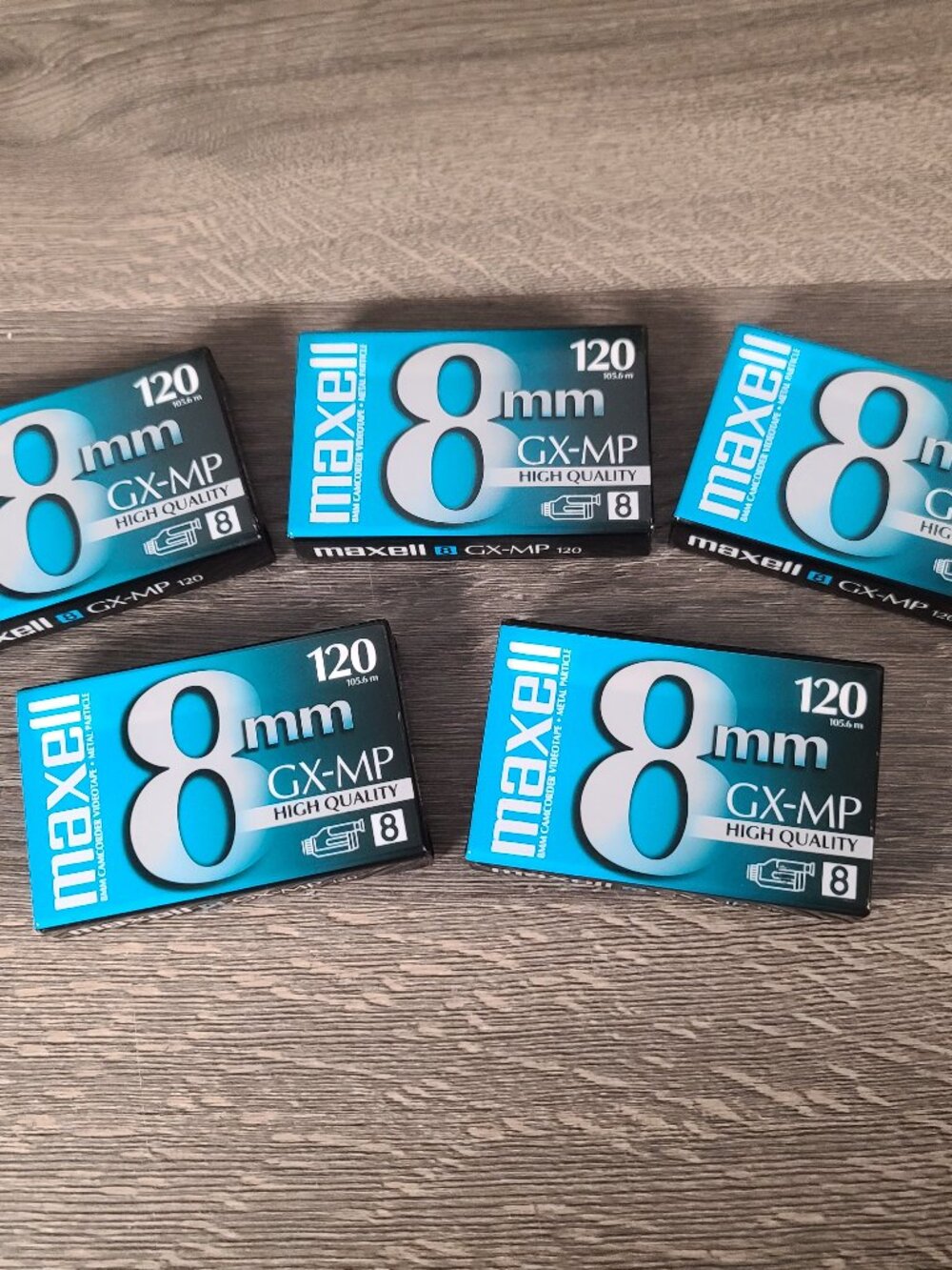 Lot of 5 Maxell 8mm GX-MP 120 High Quality Camcorder Video Tape Factory Sealed